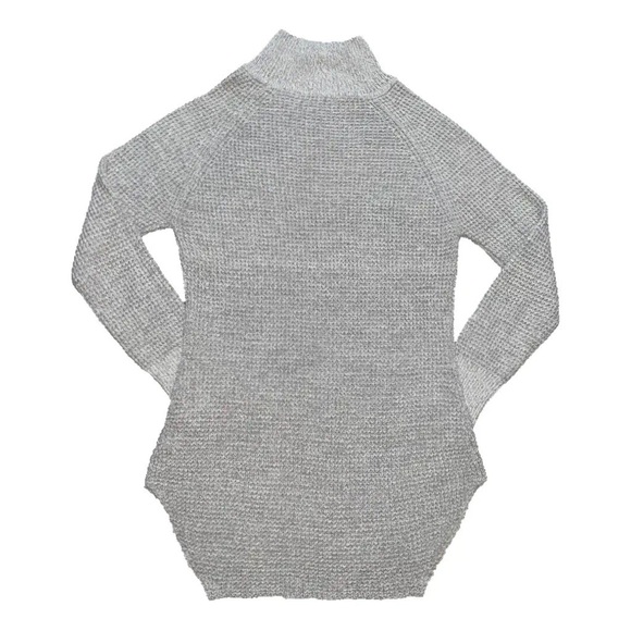 RD Style gray waffle thermal turtleneck fitted sweater - Picture 4 of 14